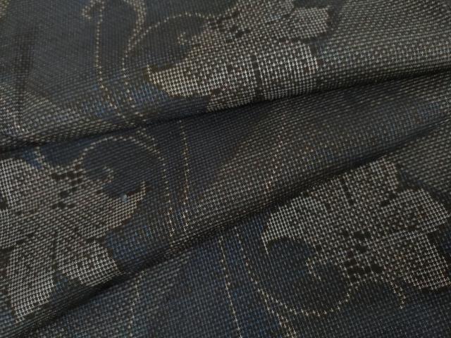平和屋着物●本場大島紬 9マルキ 花唐草文 正絹 逸品 未使用 AABK4543cs
