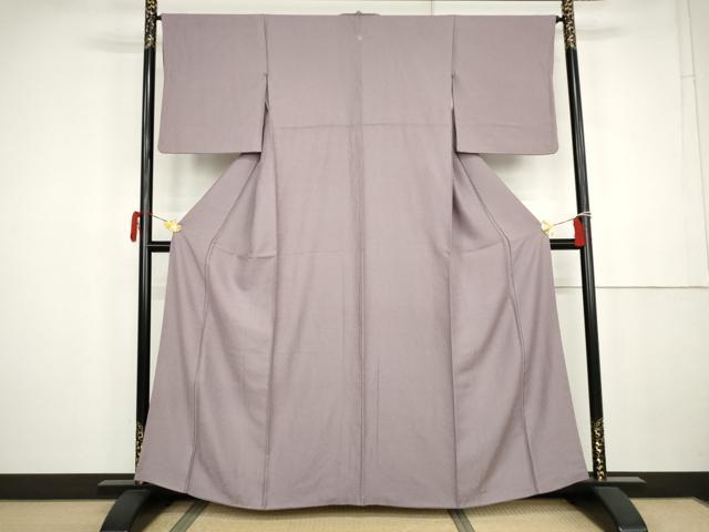 平和屋着物●上質な色無地 氷割れ地紋 浅紫色 正絹 逸品 AABK4552cs