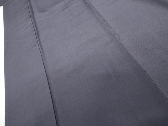 平和屋着物●上質な色無地 藍 墨茶色 正絹 逸品 AABK4555cs
