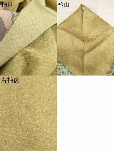 平和屋着物●訪問着 辻が花 鴛鴦花文 金彩 正絹 逸品 AABK4565cs