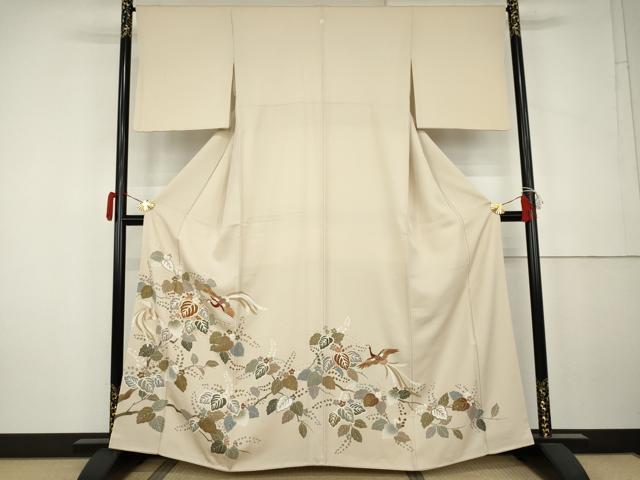 平和屋着物●豪華色留袖 駒刺繍 鳳凰桐文 正絹 逸品 AABK4573cs