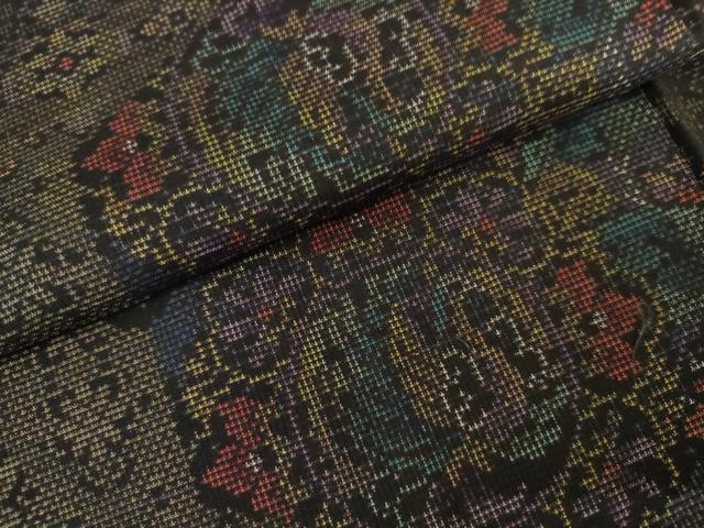 平和屋着物●本場大島紬 9マルキ 花鳥文 正絹 逸品 AABK4587cs