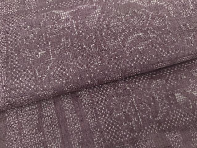 平和屋着物●本場結城紬 重要無形文化財 100亀甲 花唐草文 正絹 逸品 AABK4590cs