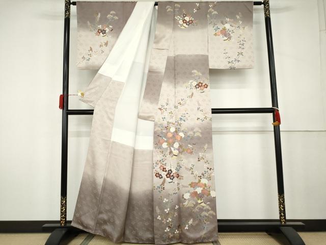 平和屋着物●訪問着 駒刺繍 飾花文 暈し染め 金彩 正絹 逸品 AABK4600cs
