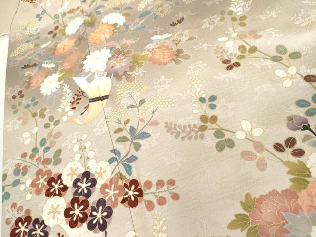 平和屋着物●訪問着 駒刺繍 飾花文 暈し染め 金彩 正絹 逸品 AABK4600cs