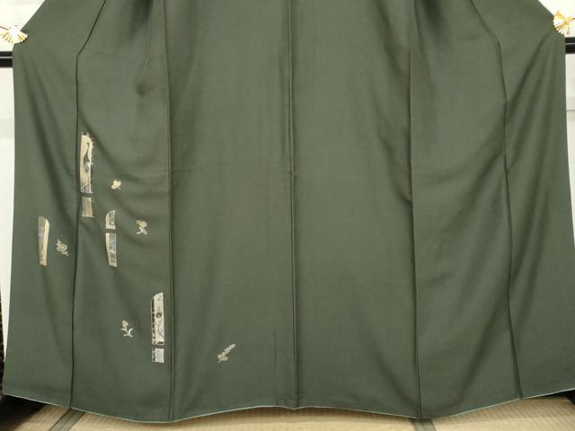 平和屋着物●訪問着 鶴 枝花文 金彩 正絹 逸品 AABK4605cs