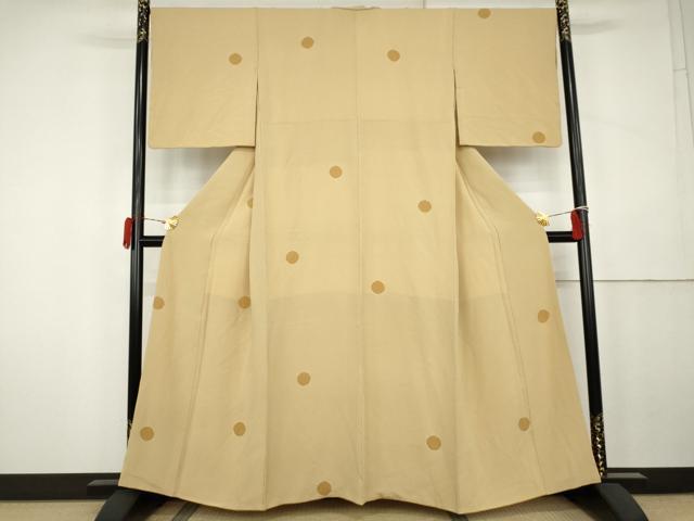 平和屋着物●上質な小紋 絞り 丸文 正絹 逸品 AABK4614cs