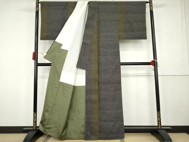 平和屋着物●上質な紬 間道 ますいわ屋扱い 正絹 逸品 未使用 AABK4617cs