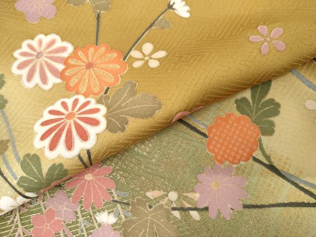 平和屋着物●訪問着 枝花文 暈し染め 金彩 仮絵羽 正絹 逸品 未使用 AABK4624cs