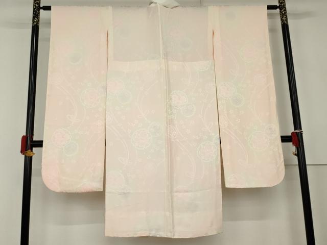 平和屋着物●振袖用長襦袢 無双仕立て 雪輪花地紋 暈し染め 鈴乃屋扱い 正絹 逸品 AABK4625cs