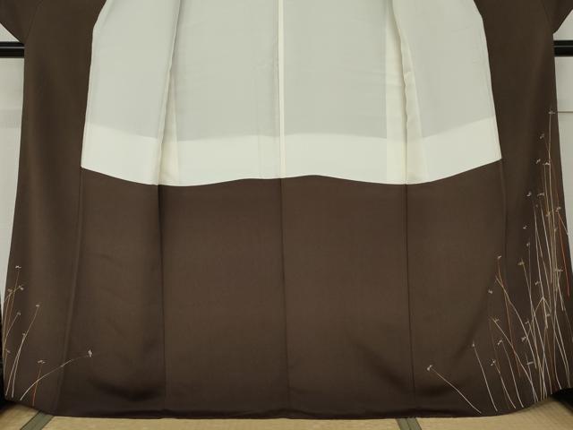 平和屋着物●訪問着 枝花文 金彩 鬼しぼ縮緬 正絹 逸品 AABK4626cs