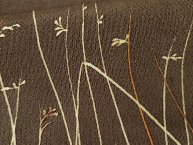平和屋着物●訪問着 枝花文 金彩 鬼しぼ縮緬 正絹 逸品 AABK4626cs