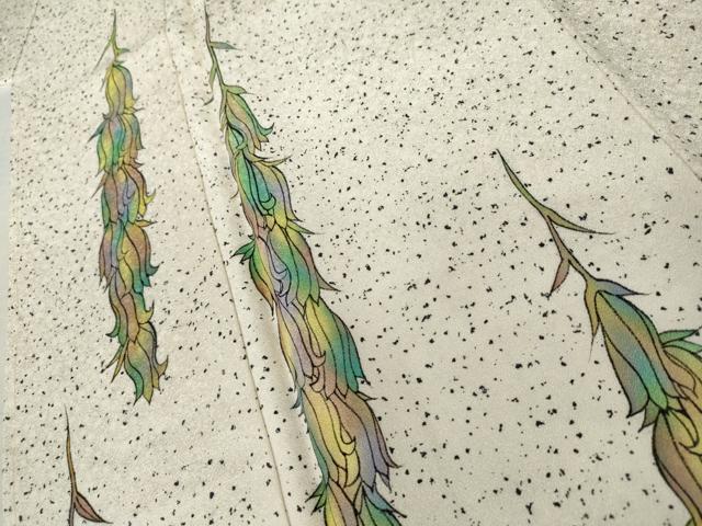 平和屋着物●染色作家 田中文子 訪問着 枝花文 正絹 逸品 未使用 AABK4632cs