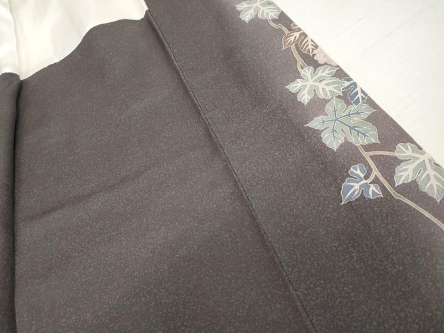 平和屋着物●訪問着 駒刺繍 黄金繭 瓢箪葡萄蔦の葉文 暈し染め 金彩 正絹 逸品 未使用 AABK4635cs
