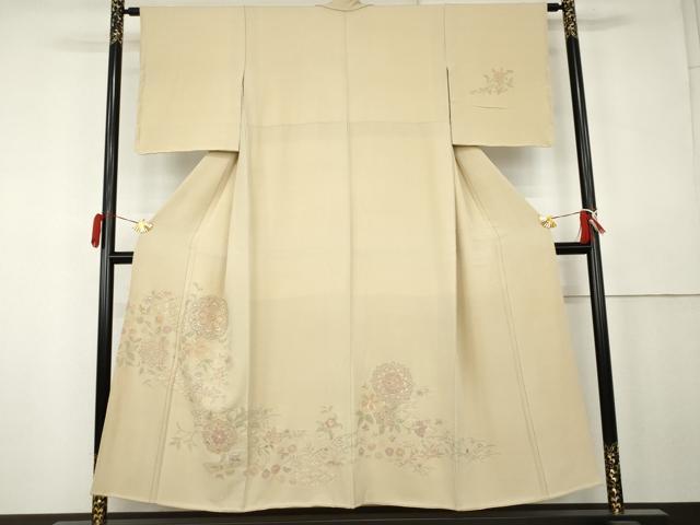 平和屋着物●中国三大刺繍 スワトウ刺繍 汕頭刺繍 総刺繍 訪問着 正倉院花唐草文 正絹 逸品 未使用 AABK4638cs