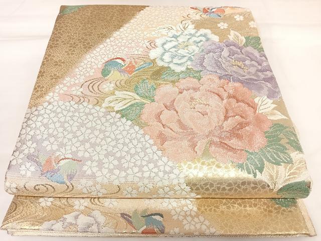 平和屋着物◎九百佐賀錦 六通柄袋帯 慶長 金銀糸 正絹 逸品 AABK4652yx