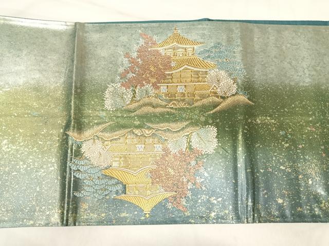 平和屋着物◎太鼓柄袋帯 唐織 京洛図 平安 金銀糸 引箔 正絹 逸品 AABK4673yx