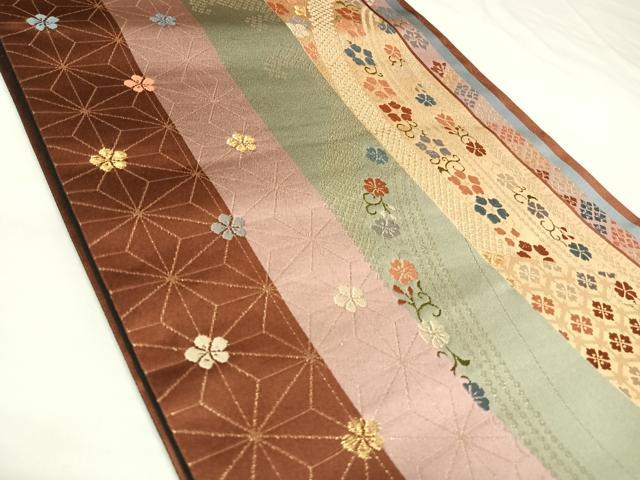 平和屋着物◎六通柄袋帯 唐織 花間道 金糸 正絹 逸品 AABK4676yx