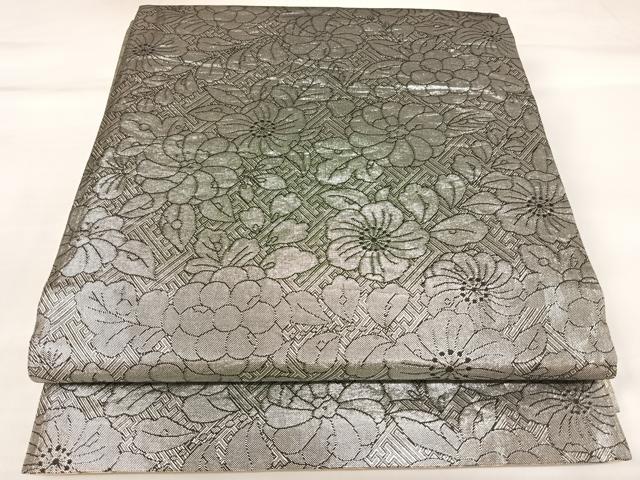 平和屋着物◎両面 六通柄袋帯 辻が花 吉祥花蝶丸文 金銀糸 正絹 逸品 AABK4685yx