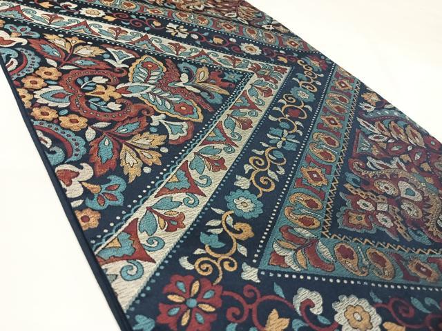 平和屋着物◎六通柄袋帯 洋花文 正絹 逸品 AABK4853yx