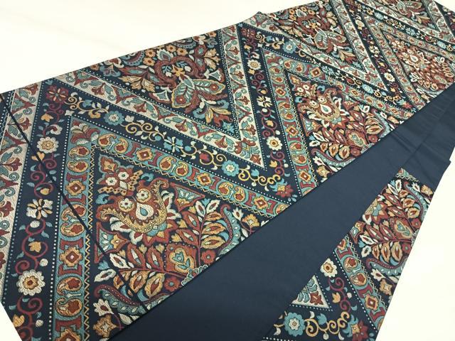 平和屋着物◎六通柄袋帯 洋花文 正絹 逸品 AABK4853yx