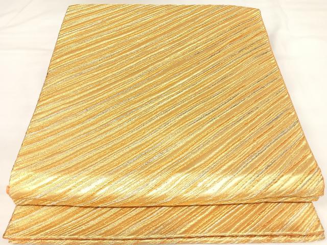 平和屋着物◎六通柄袋帯 斜縞 金銀糸 正絹 逸品 AABK4867yx