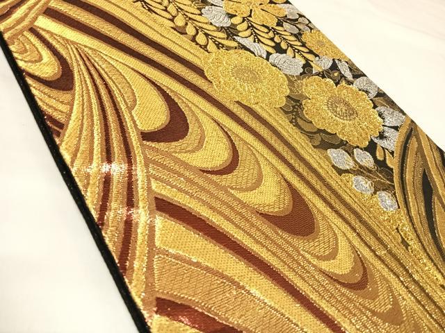 平和屋着物◎六通柄袋帯 辻が花 流水花文 金銀糸 正絹 逸品 AABK4884yx