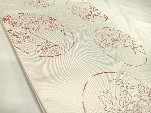 平和屋着物◎六通柄 本袋帯 花丸文 正絹 逸品 AABK4988yx