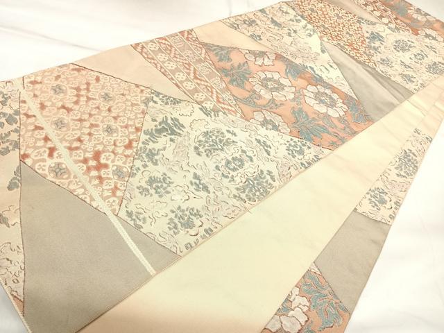 平和屋着物◎六通柄 本袋帯 更紗花文 正絹 逸品 AABK5022yx