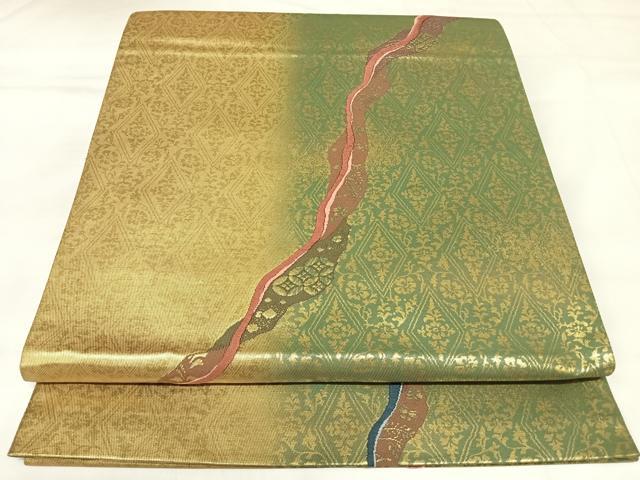 平和屋着物◎六通柄袋帯 唐織 三十六歌仙 金糸 引箔 正絹 逸品 AABK5064yx