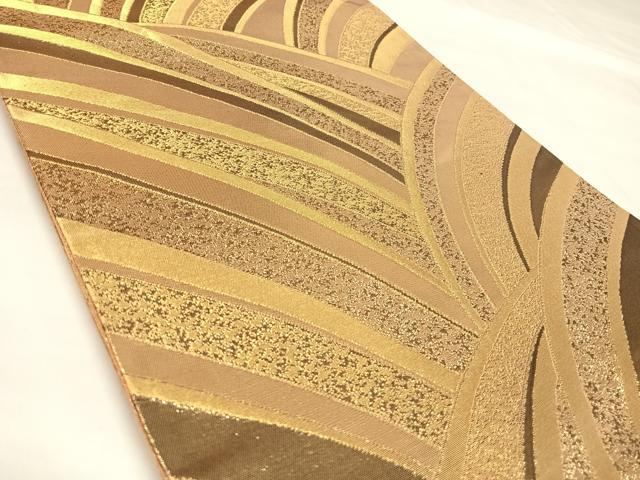 平和屋着物◎全通柄袋帯 流水文 金糸 正絹 逸品 AABK5152yx