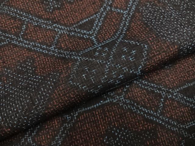 平和屋着物●結城紬 80亀甲 有栖川文様 正絹 逸品 AABK5207ph