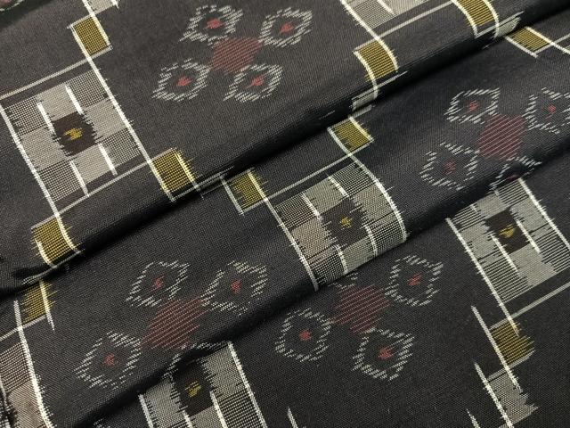 平和屋着物●本場琉球絣 紬 正絹 逸品 AABK5208ph