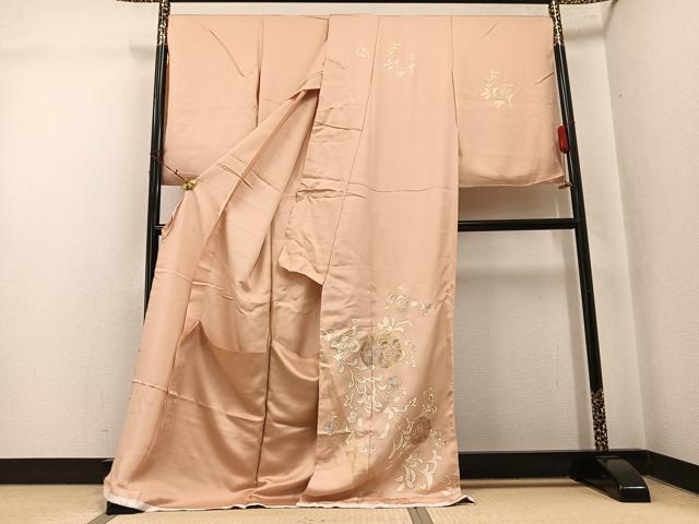 平和屋着物●訪問着 更紗雪輪草花文 金彩 仮絵羽 正絹 逸品 未使用 AABK5210ph