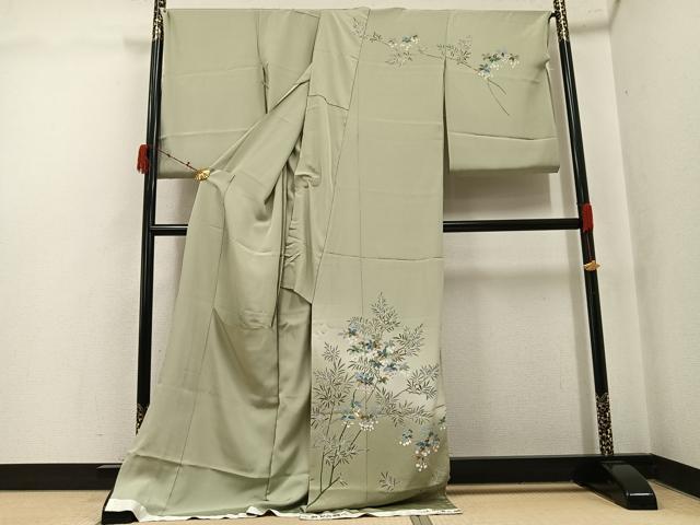 平和屋着物●訪問着 友禅 作家物 枝花文 日本の美加賀の調べ 仮絵羽 正絹 逸品 未使用 AABK5211ph