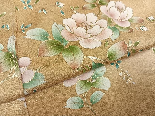 平和屋着物●訪問着 枝花文 暈し染め 金彩 仮絵羽 正絹 逸品 未使用 AABK5212ph