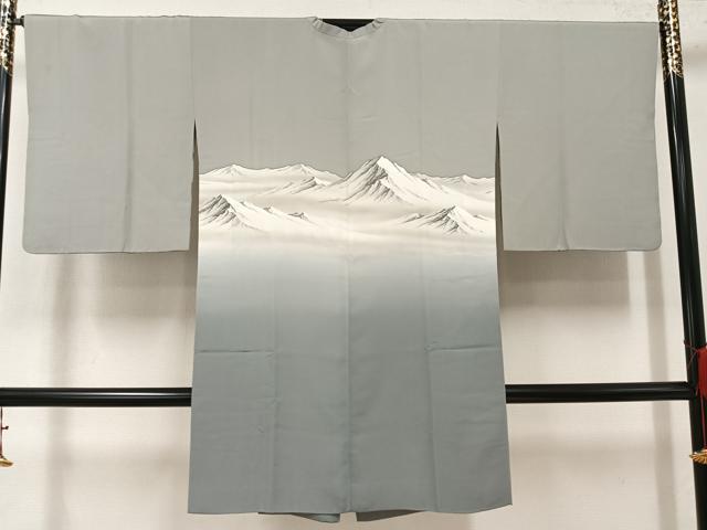 平和屋着物●道中着 重ね山 暈し染め さが美扱い 正絹 逸品 AABK5218ph