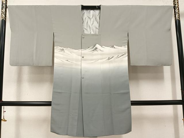 平和屋着物●道中着 重ね山 暈し染め さが美扱い 正絹 逸品 AABK5218ph