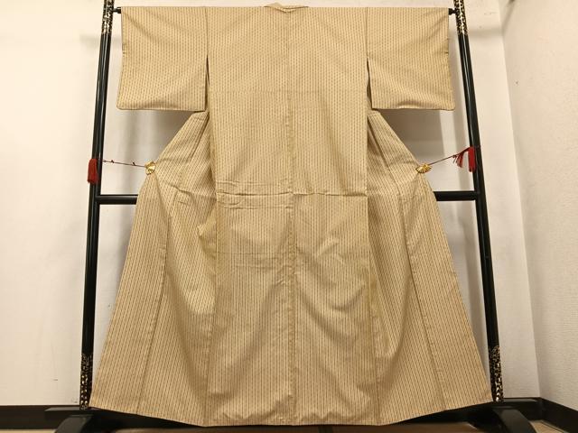 平和屋着物●山下八百子 本場黄八丈 間道 正絹 逸品 AABK5222ph