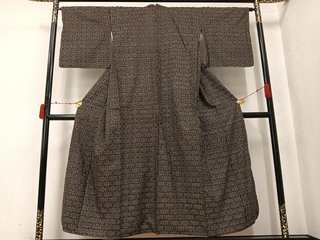 平和屋着物●本場大島紬 龍郷絣 秋名バラ 正絹 逸品 AABK5229ph