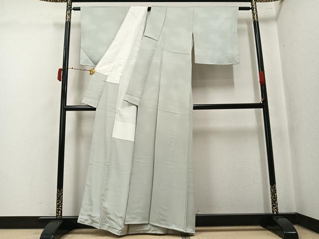 平和屋着物●上質な色無地 紗綾形地紋 蕎麦切色 正絹 逸品 未使用 AABK5233ph