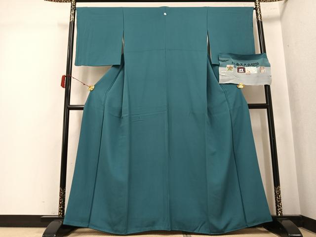 平和屋着物●上質な色無地 赤塚次男 本場奄美大島泥染 納戸色 証紙付き 正絹 逸品 AABK5240ph