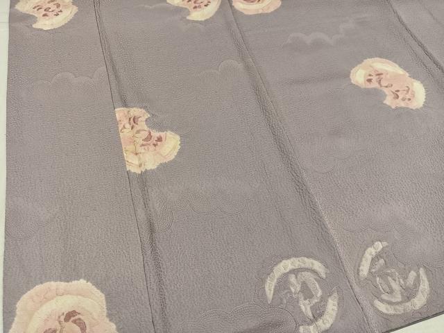 平和屋着物●上質な小紋 地紋起こし 花文 正絹 逸品 AABK5270ph