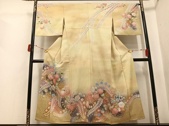 平和屋着物●訪問着 作家物 泰常 辻が花 絞り 暈し染め 銀通し地 正絹 逸品 AABK5273ph