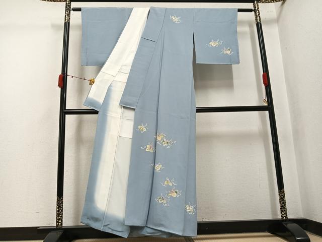 平和屋着物▼訪問着 駒刺繍 桐 金彩 正絹 逸品 AABK5285ph