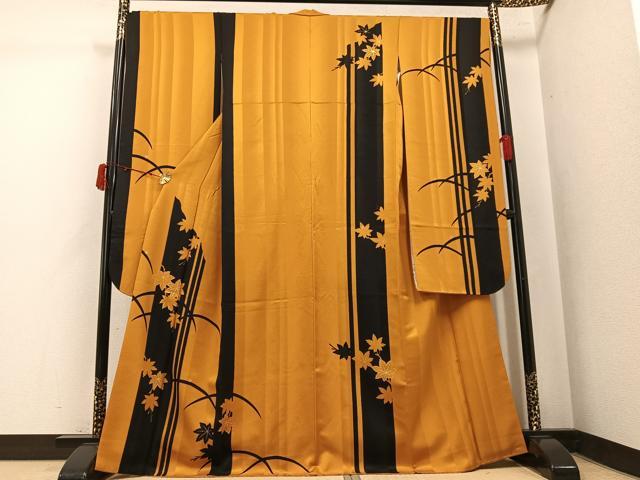 平和屋着物●豪華振袖 楓間道 金彩 正絹 逸品 AABK5287ph