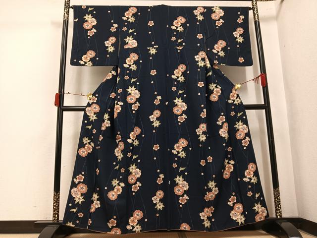 平和屋着物●上質な小紋 梅 楓 やまと誂製 正絹 逸品 AABK5289ph