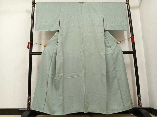 平和屋着物●上質な色無地 花唐草地紋 柳鼠色 正絹 逸品 未使用 AABK5293ph