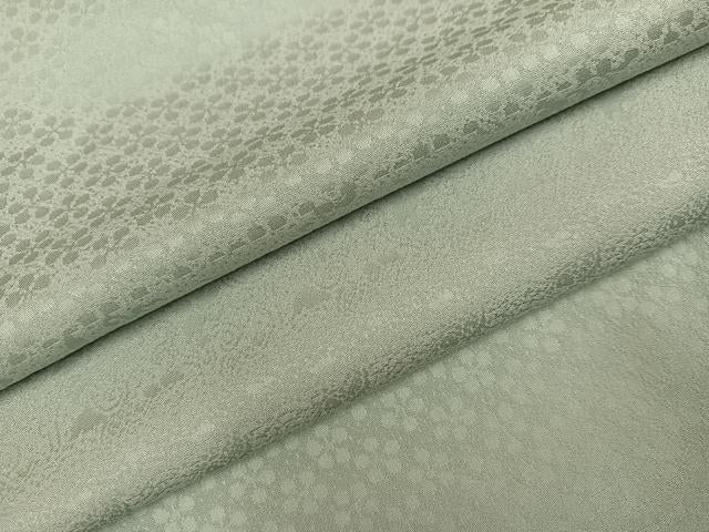 平和屋着物●上質な色無地 花唐草地紋 柳鼠色 正絹 逸品 未使用 AABK5293ph
