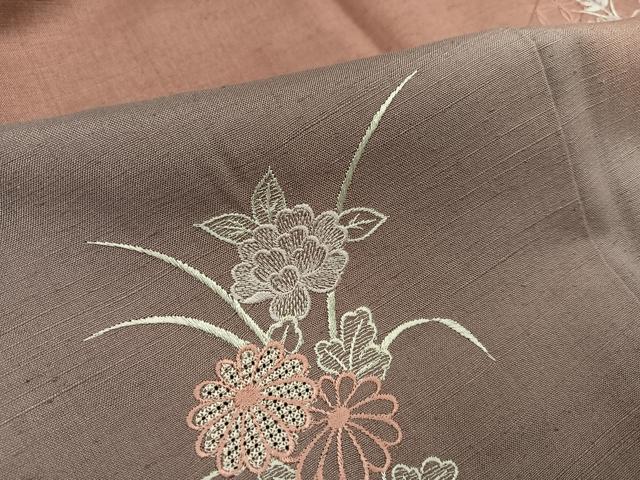 平和屋着物●訪問着 中国三大刺繍 汕頭刺繍 スワトウ刺繍 総刺繍 紬地 花絵巻 正絹 逸品 AABK5294ph